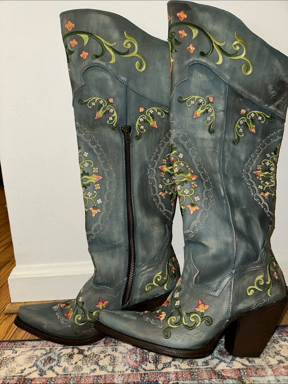 Dan Post Flower Child Leather Boot - Turquoise Sz 10M (NEW Floor Model) - Picture 6 of 12